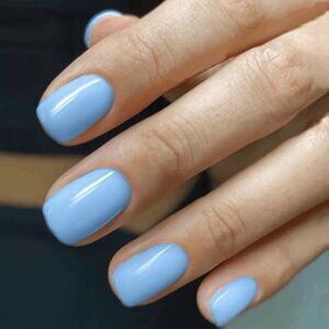 Naio 24 Pc Short Light blue rounded tip glossy press on nails